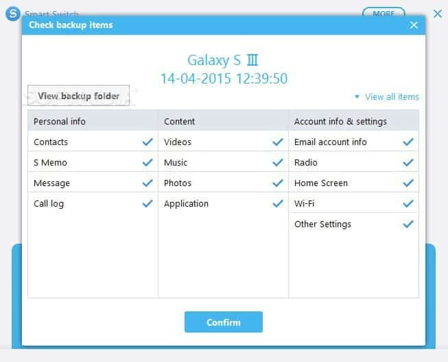 Samsung Smart Switch — captura de tela 5